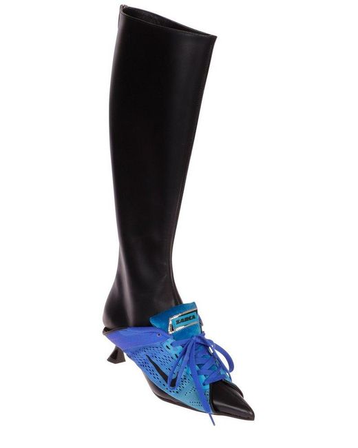 Ancuta Sarca Blue X Nike Pointed Toe Knee High Boots