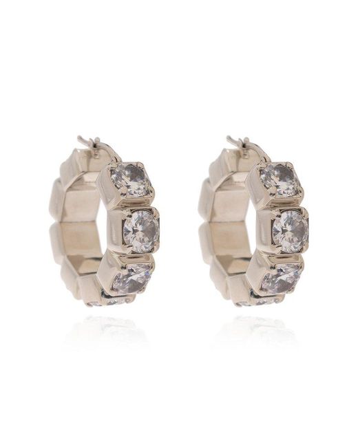 Jil Sander Metallic Crystal-embellished Earrings,