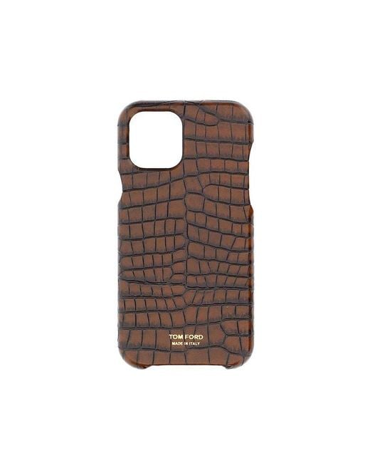 Tom Ford Brown Logo Printed Embossed Iphone X/xs Case for men