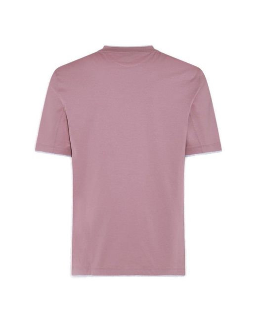 Brunello Cucinelli Purple Short Sleeved Crewneck T-shirt for men