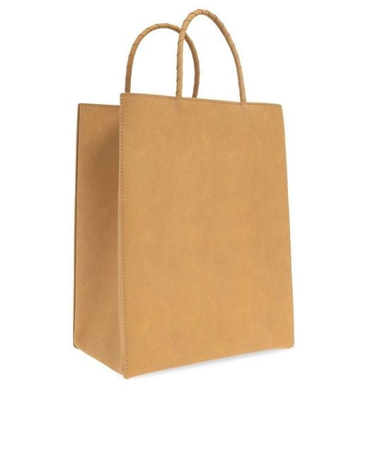 Bottega Veneta 'brown Small' Shopper Bag, in Natural | Lyst