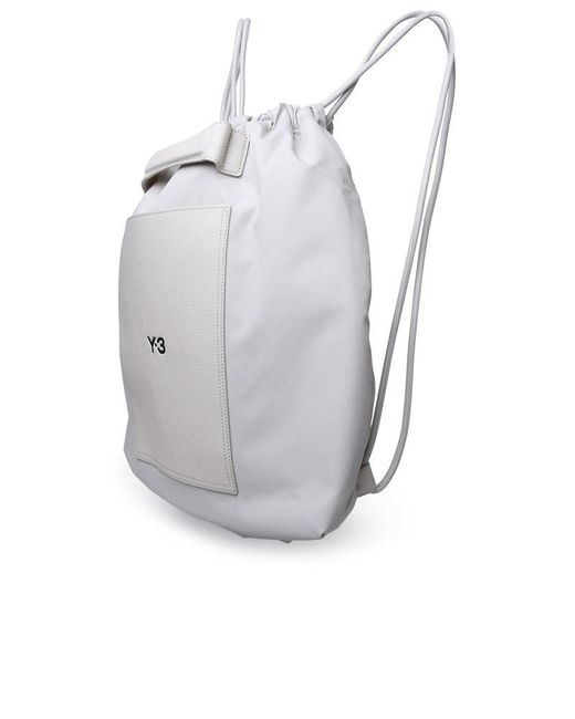 Y-3 Gray Ivory Nylon Bag for men