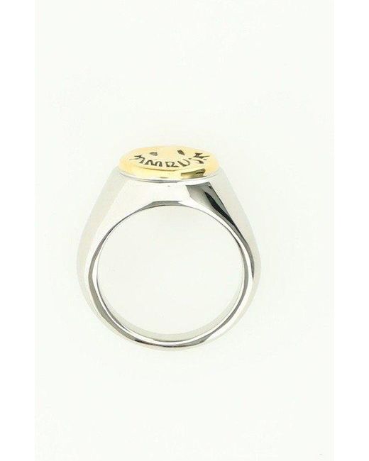 Ambush Logo Engraved Smiley Ring in Metallic for Men | Lyst Canada