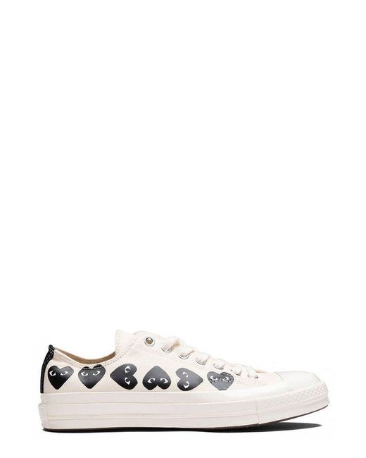 Converse White X Comme Des Garçons Play Chuck 70 Low-Top Sneakers