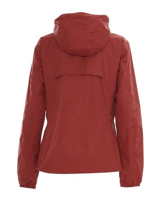 K-Way Red Reversible Hooded Zip-Up Jacket