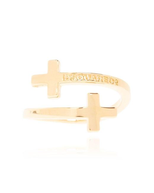 DSquared² Metallic Brass Ring, for men