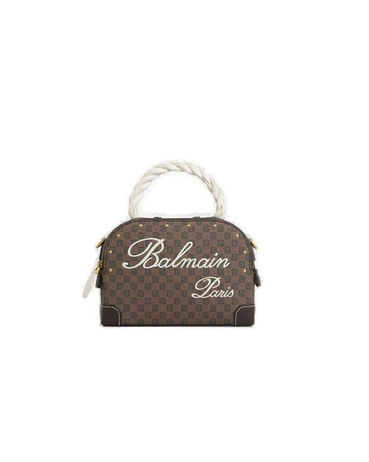 Balmain Brown Monogram Make Up Bag