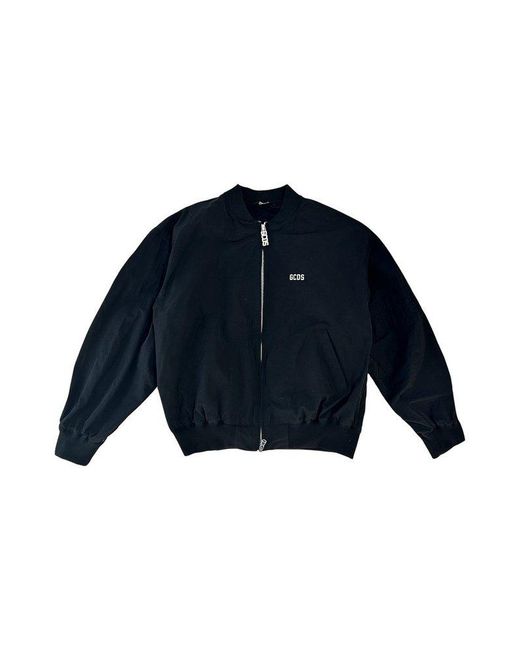 Gcds Blue Zip-Up Bomber Jacket for men