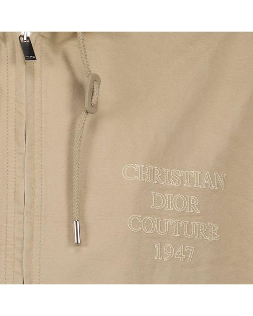 Dior Natural Logo Embroidered Zip-Up Hoodie for men