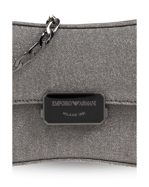 Emporio Armani Gray Shoulder Bag With Lurex Yarn,