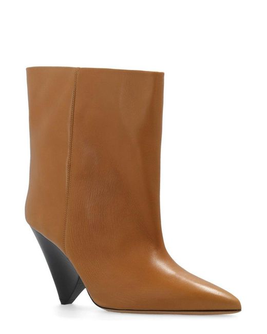 Isabel Marant Brown Miyao Heeled Ankle Boots
