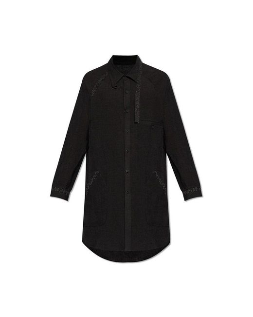 Yohji Yamamoto Black Long Linen Shirt, for men