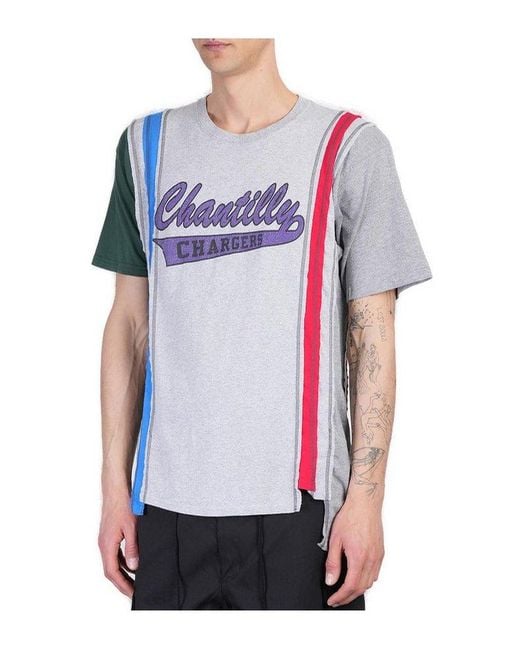 Needles White 7 Cut Panelled T-Shirt for men