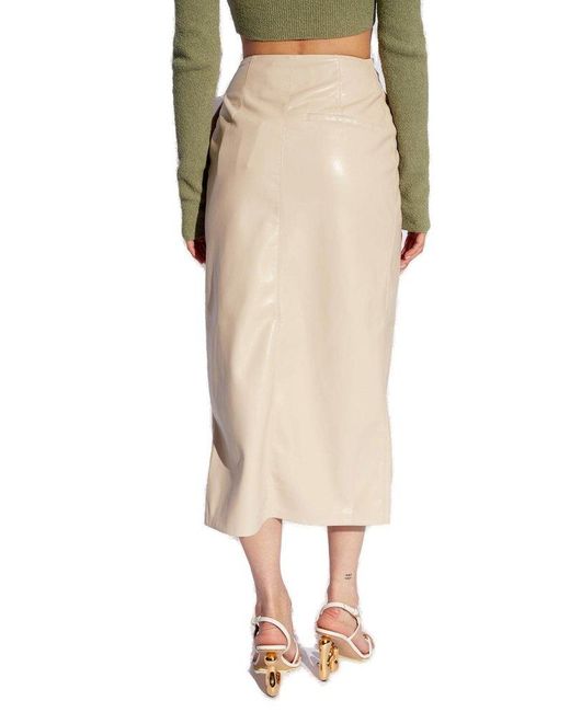 Nanushka White 'carola' Skirt From Vegan Leather,