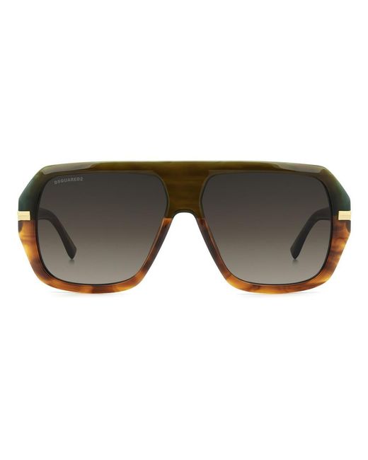 DSquared² Black Pilot Frame Sunglasses for men