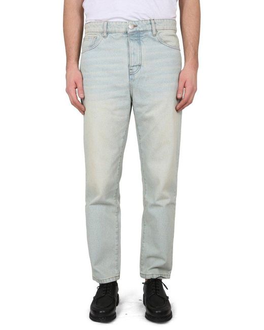 perforere Potentiel skuffet Ami Paris Tapered Fit Jeans in Gray for Men | Lyst