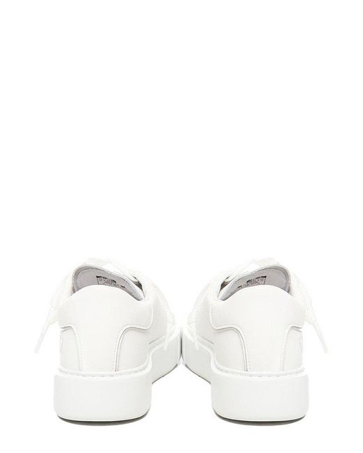 Date White Lace-Up Sneakers