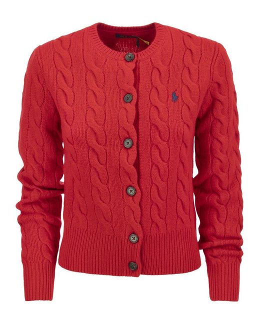 Polo Ralph Lauren Red Wool And Cashmere Cardigan