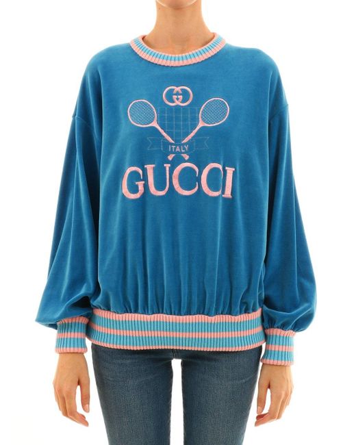 Gucci Blue Sweatshirt With Tennis