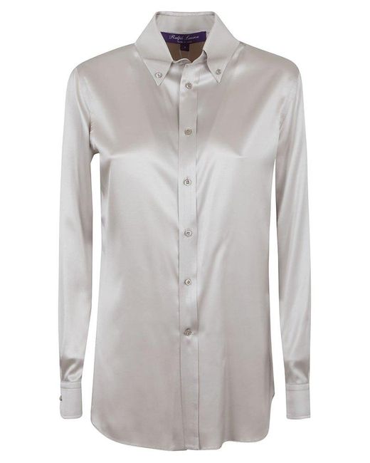 Ralph Lauren Gray Cameron-Long Sleeve-Button Front Shirt