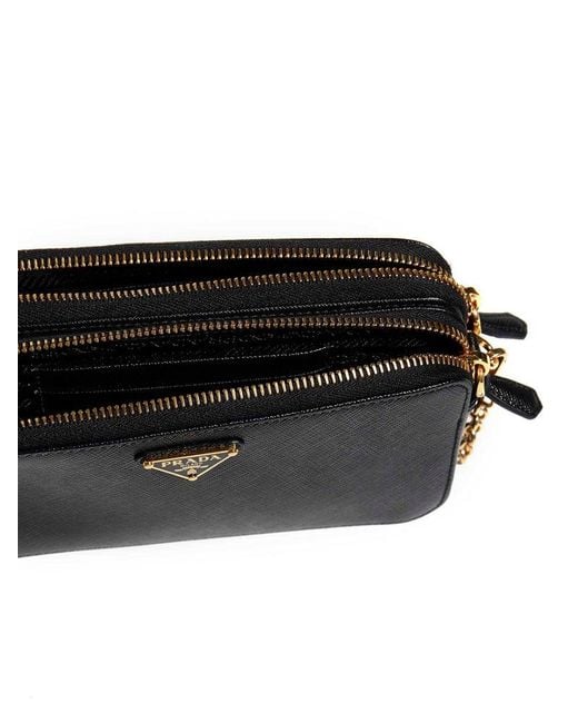 Prada Double Zip Mini Camera Bag in Black Lyst