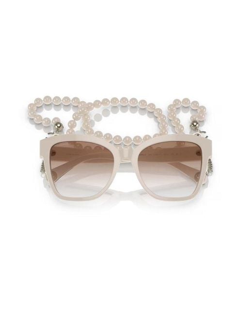 Chanel White Square Frame Sunglasses