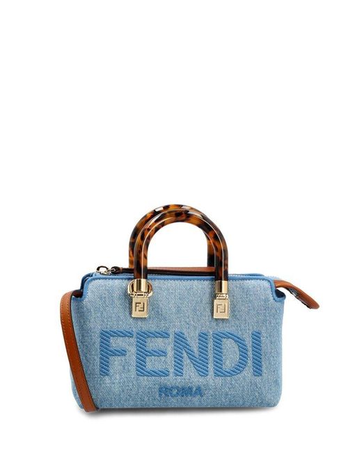 Fendi Blue By The Way Mini Boston Bag