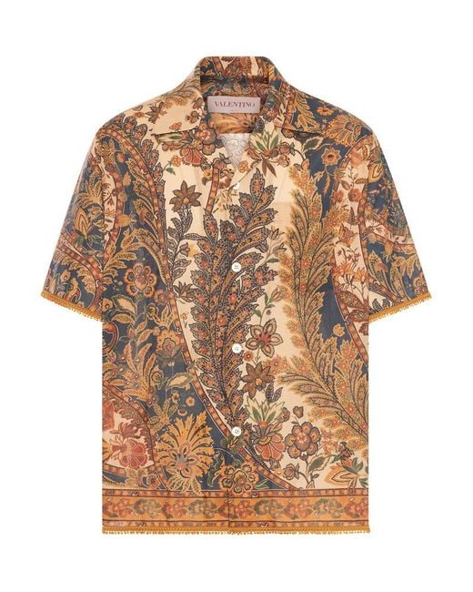 Valentino Natural All-Over Patterned Button-Up Shirt for men