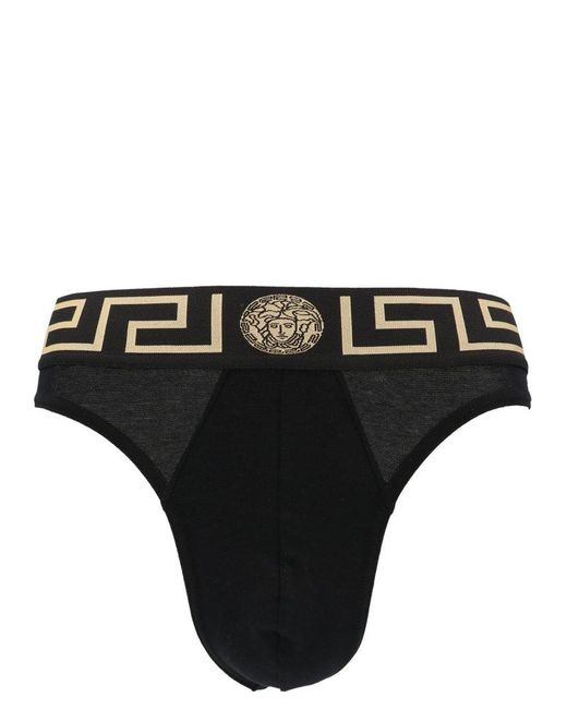 Versace Black Logo Thong for men