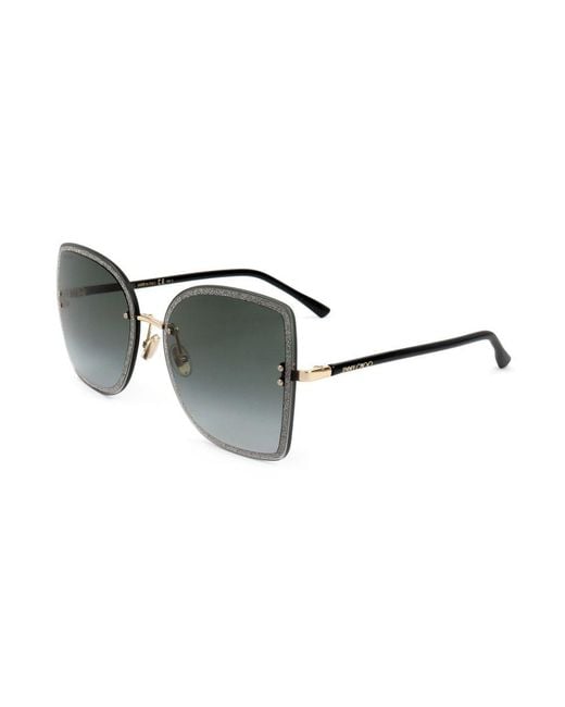 Jimmy Choo Leti Square Frame Sunglasses in Black Lyst UK