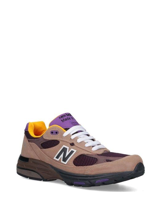 New Balance Brown 993 Lace-Up Sneakers for men