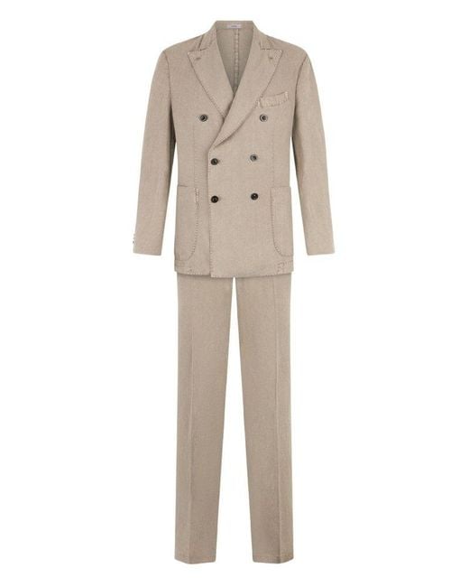 Boglioli Natural Linen Double-Breasted Suit for men