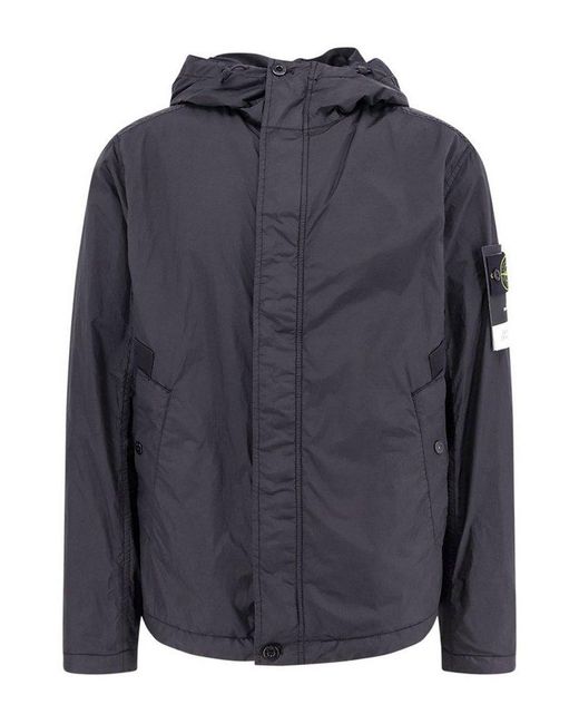 Stone Island Black Jacket Garment Dyde Crinkle Reps Ny for men
