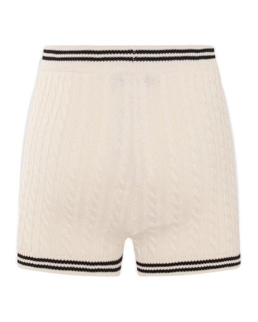 Alessandra Rich Natural Knitted Shorts