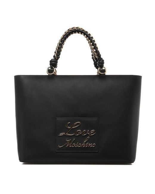 Love Moschino Black Logo Lettering Tote Bag