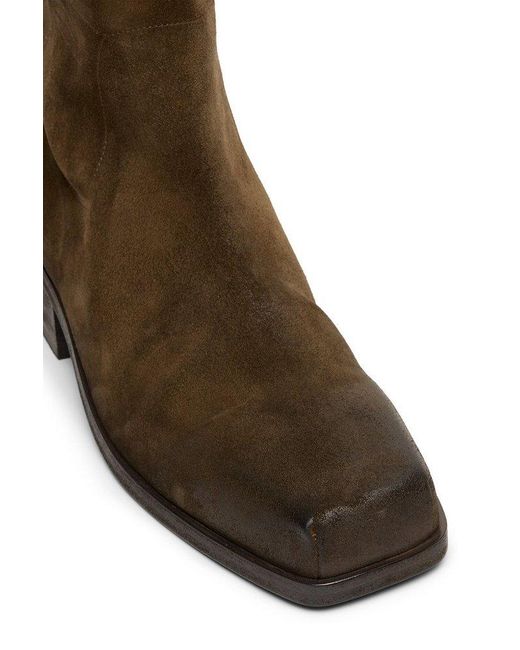 Marsèll Brown Cassello Square Toe Boots for men