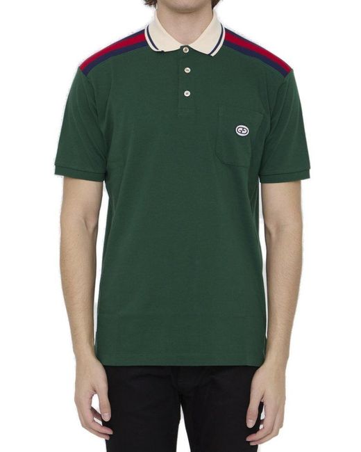 Gucci Interlocking G Polo Shirt in Green for Men Lyst