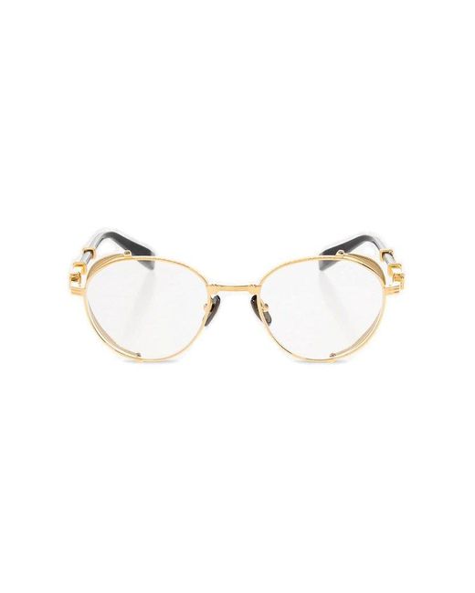 Balmain Metallic Round Frame Glasses