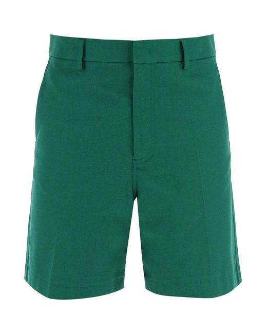 Valentino Green Logo Plaque Bermuda Shorts for men