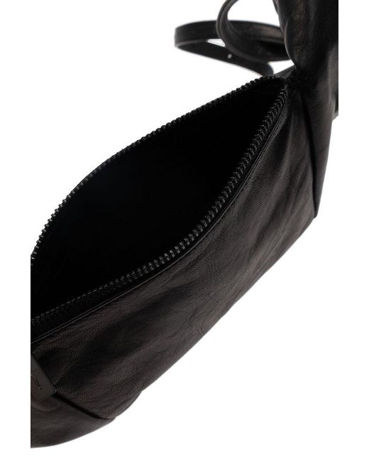 Yohji Yamamoto Black Geometric Zipped Shoulder Bag