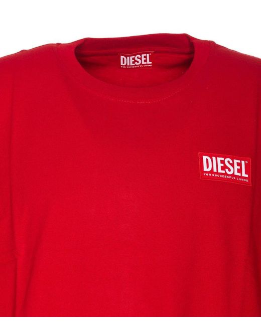 DIESEL Red T-Nlabel-L1 T-Shirt for men