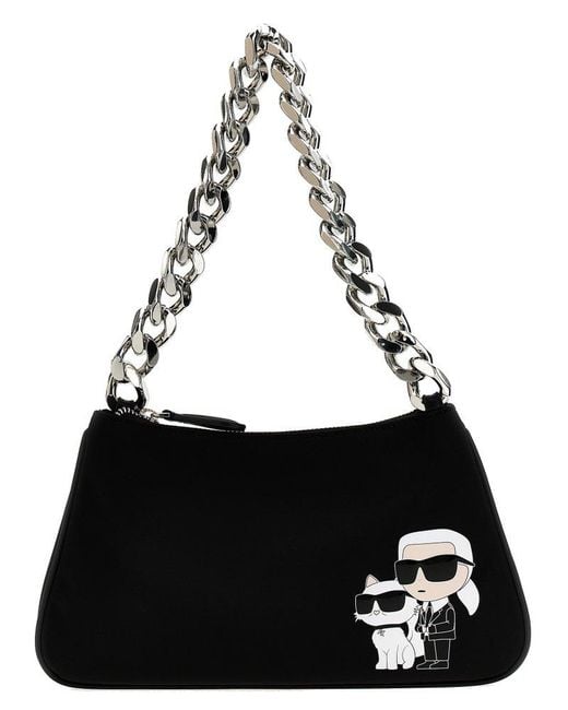 Karl Lagerfeld Black Ikonik 2.0 Shoulder Bags