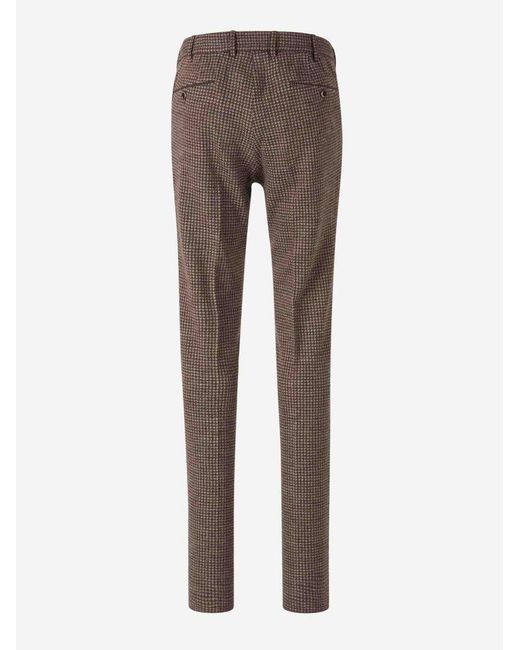 PT Torino Gray Formal Check Trousers for men