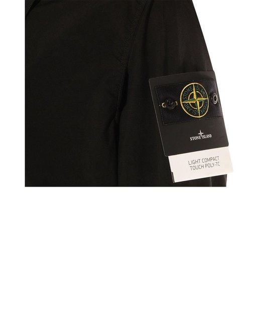 Stone Island Black Touch Poly-Tc Logo Patch Jacket for men