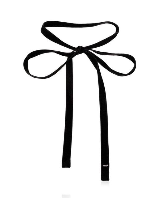 Maison Margiela Black Bow-detailed Velvet Tie for men