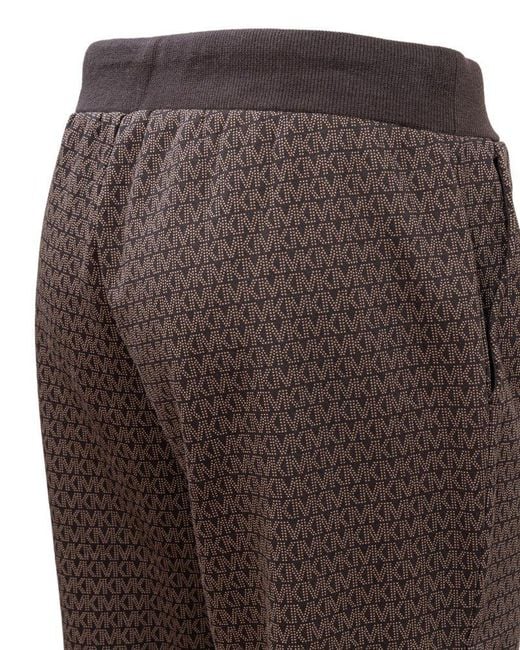 MICHAEL Michael Kors Brown Monogram Printed Drawstring Trousers