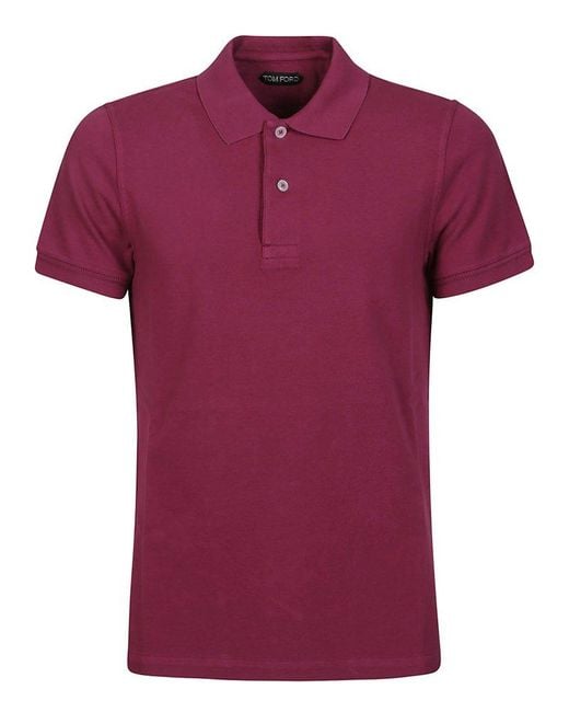Tom Ford Red Tennis Piquet Short Sleeve Polo Shirt for men