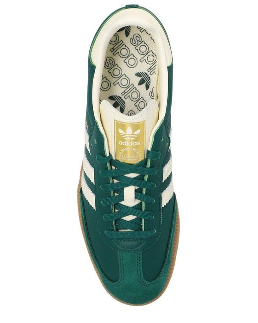 Adidas Originals Green Samba Og Side Stripe Detailed Sneakers