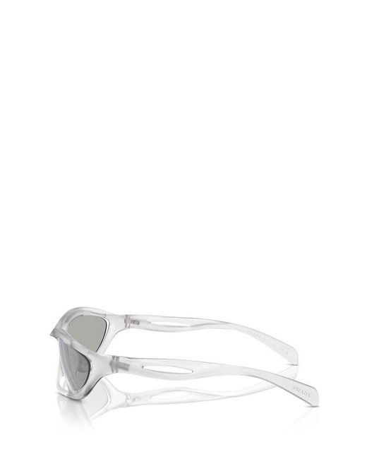 Prada White Oval Frame Sunglasses