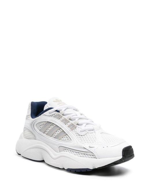 Adidas Originals White Ozmillen Lace-up Sneakers for men